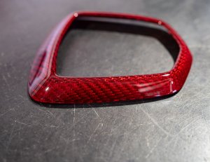 FIAT 500 ABARTH Rear Emblem Trim (1 piece) - Carbon Fiber - Red Candy